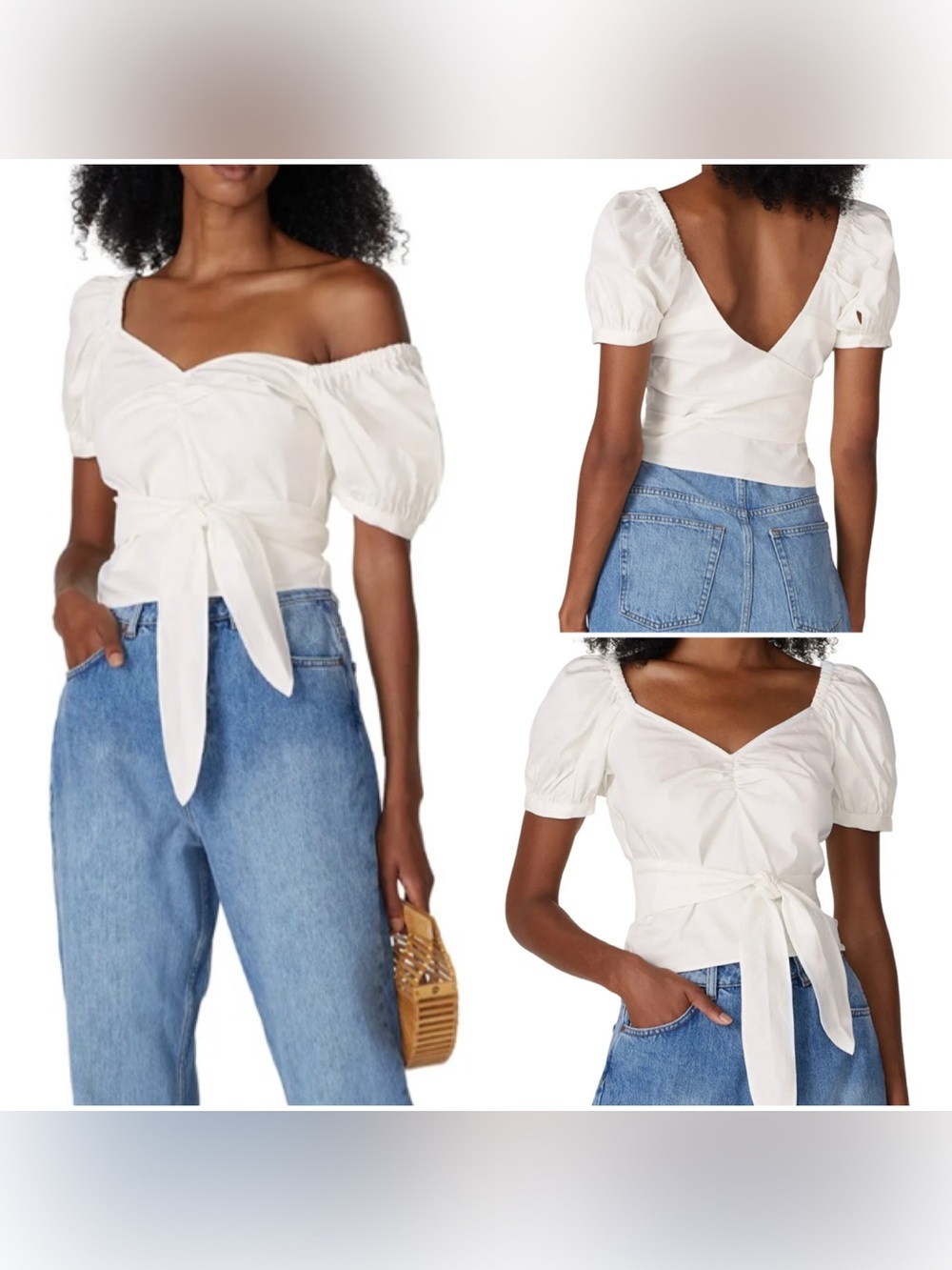 White Wrap Crop Top